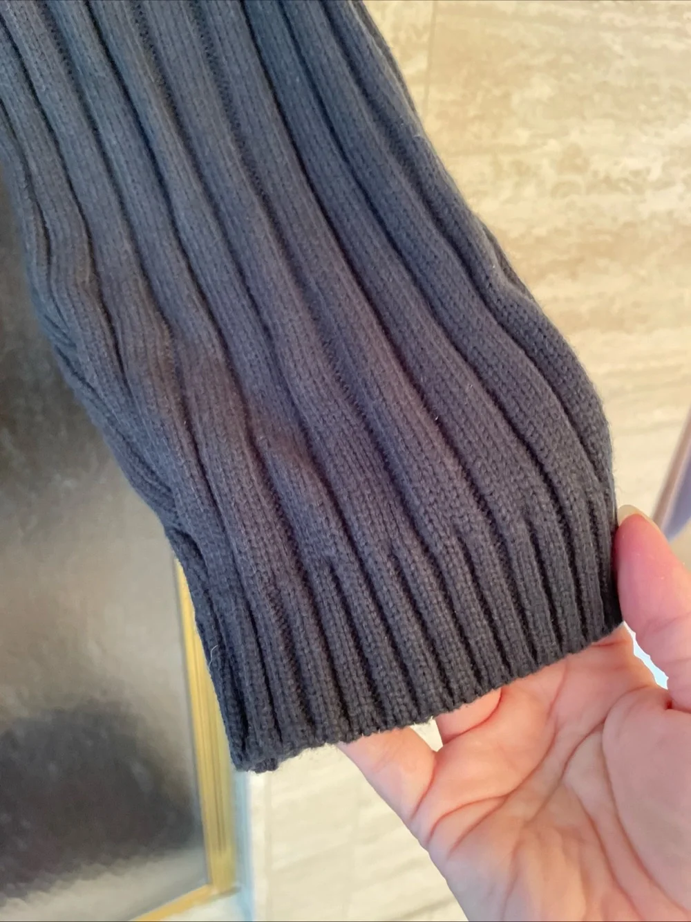 VTG Polo By Ralph Lauren Dark Gray Ribbed Turtleneck Long Sleeve Sweater 2XL